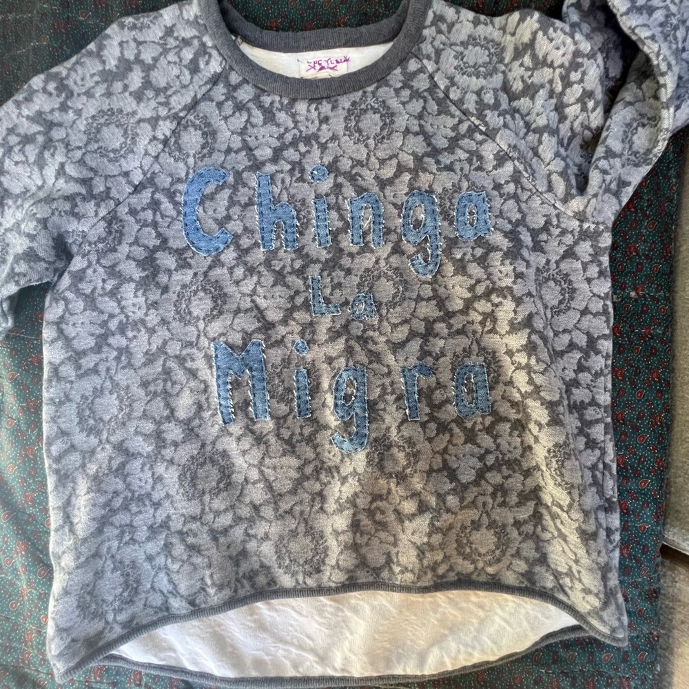 Woman’s grey floral ANTIFA/protest sweatshirt